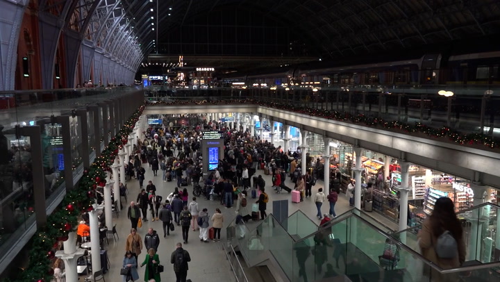 Passengers stranded at London station as Christmas plans thrown into disarray by strikes