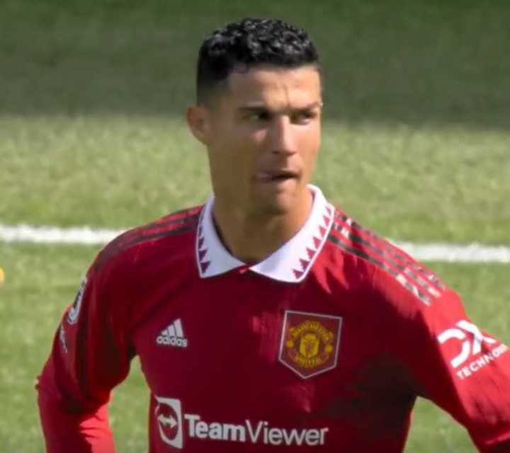 La cara de Cristiano Ronaldo después de la derrota inicial de Manchester United