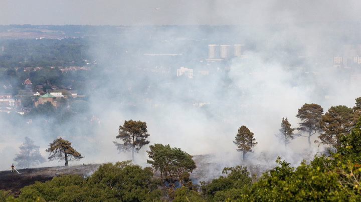 Wildfire breaks out in Birmingham country park following UK heatwave