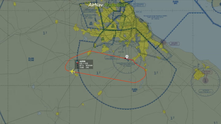 El extraño recorrido del avión que salió a Miami y tuvo que aterrizar de emergencia en Ezeiza
