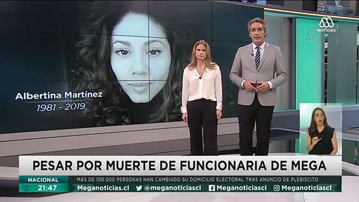 Pesar por muerte de trabajadora de MEGA: Albertina Martínez - Fuente: Youtube