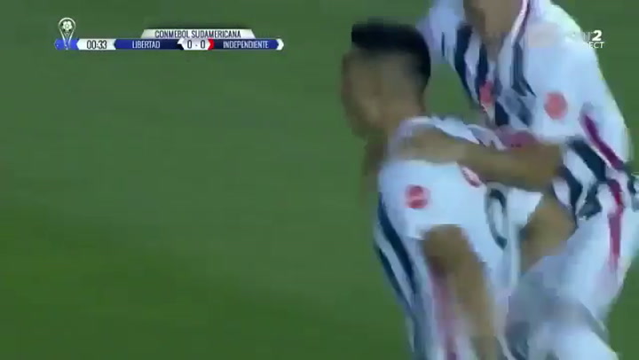 El delantero del equipo paraguayo pareció bajar la pelota con el antebrazo izquierdo