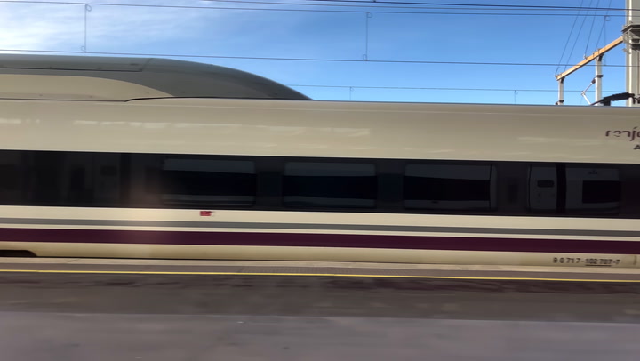 Spanish Ave Renfe Train on the Platform in Madrid 