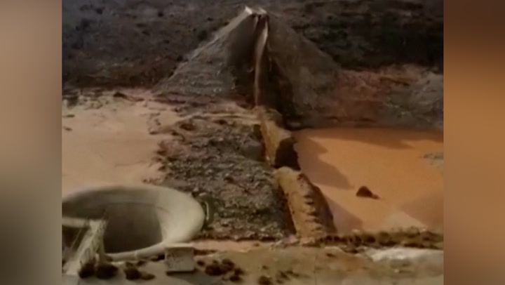 Eyewitness footage shows burst dam as deadly floods devastate Libyan city