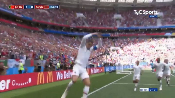 El gol de Cristiano Ronaldo contra Marruecos - Fuente: TW TyC Sports