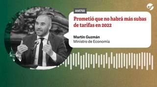 Guzmán prometió que tras los aumentos en la luz y el gas para junio, no habrá más subas de tarifas en 2022