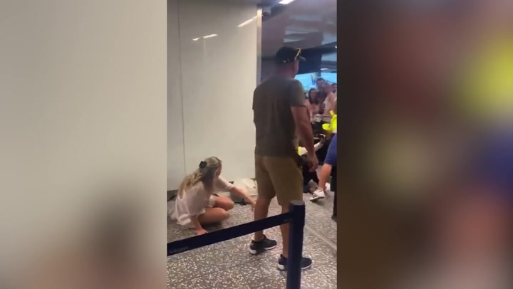 EasyJet passenger pushes woman to floor and punches staff after being refused boarding