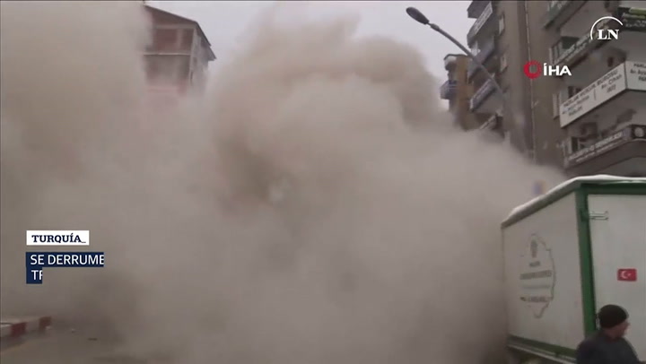 Se derrumba edificio en Malatya, Turquía, tras segundo sismo