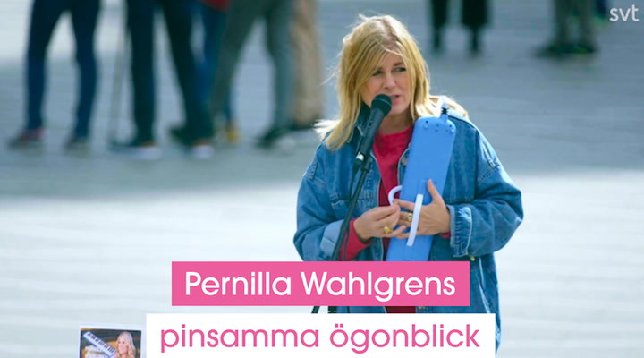 Pernilla Wahlgrens pinsamma ögonblick på torget