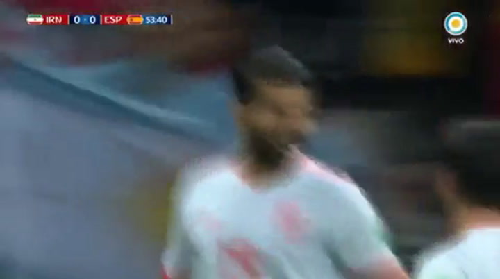 Gol de Diego Costa para España contra Irán - Fuente: TV Pública
