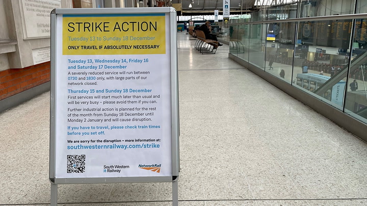 UK strikes: Month of rail chaos begins with first 48-hour action, as nursing walkout looms