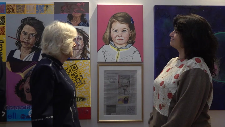Queen's five-word response to Princess Charlotte painting on display in London art studio
