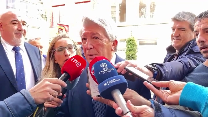 El presidente del Atlético de Madrid habló sobre el permiso a Rodrigo De Paul para acompañar a Tini