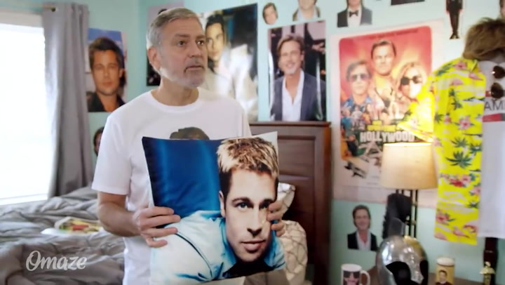 George Clooney plays world’s biggest Brad Pitt fan in charity sketch