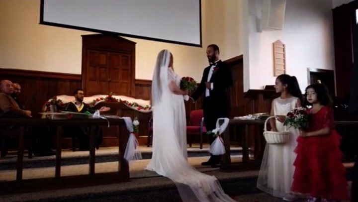 Afghan couple marry at Indiana military base after family evacuated