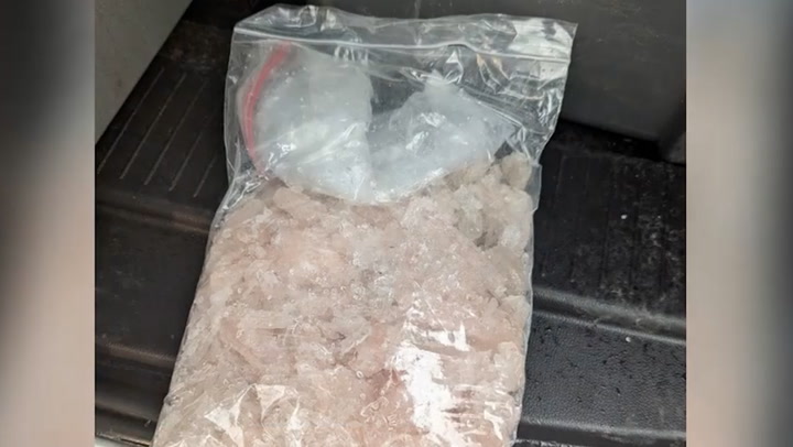 Police find 2.2lbs of crystal meth in back seat of car during traffic stop