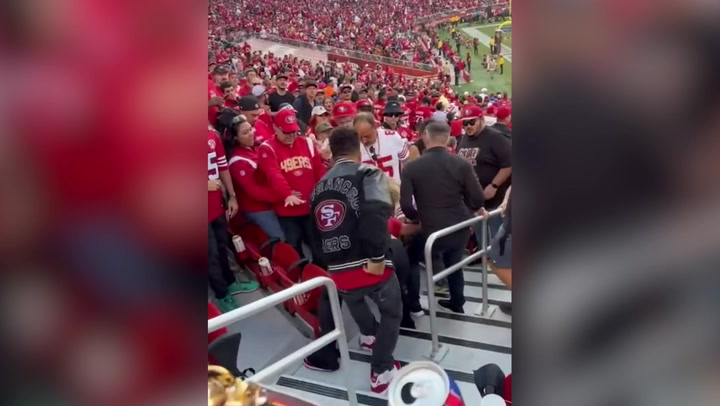 Brawl breaks out in stands during NFL game between San Francisco and New York