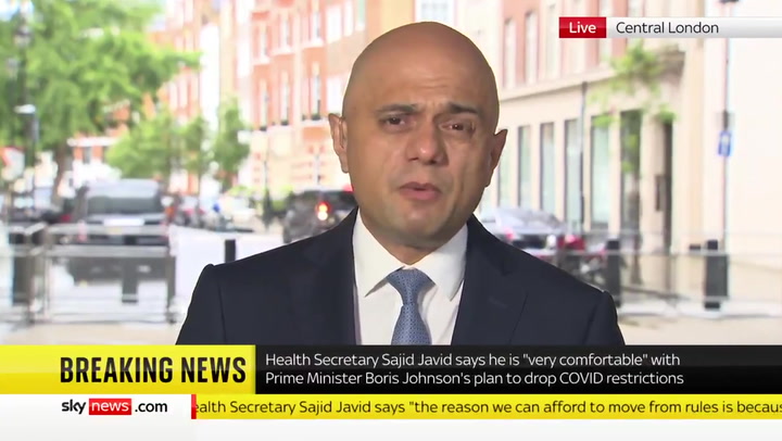 Sajid Javid says he’ll carry a face mask with for ‘foreseeable future’