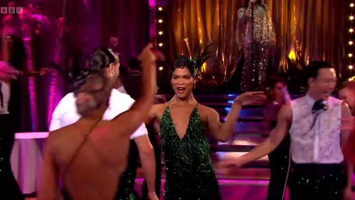 Strictly's Johannes Radebe wows Blackpool in dazzling green jumpsuit