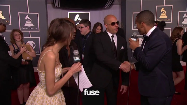 Grammys: Interviews: Tyrese Explains Bringing 'Fast & Furious 6' Co-Star Vin Diesel to the Grammys