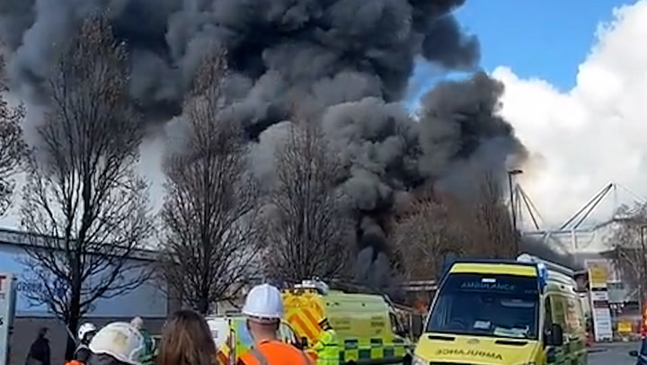 Fire rages next to Southampton stadium hours before Preston match