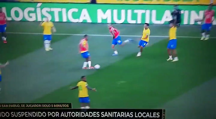 El entrenamiento de Brasil tras la suspensión dle partido con la Argentina