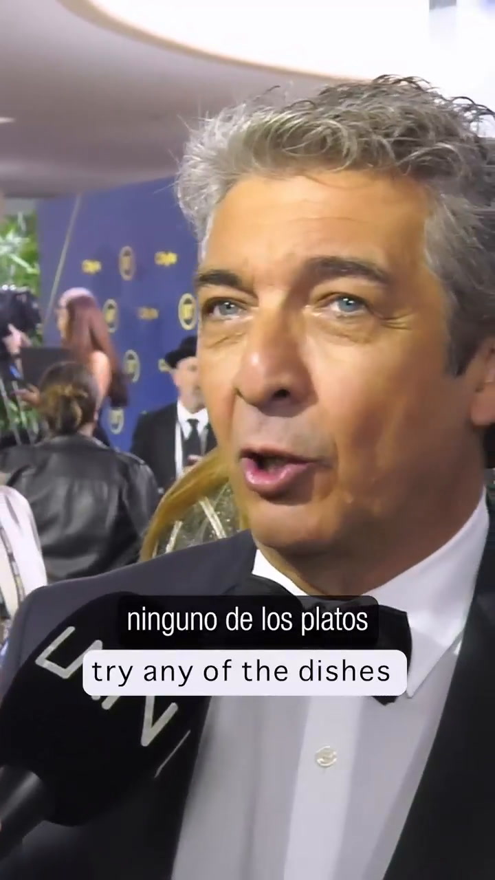 El video de Ricardo Darín en la alfombra roja del Globo de Oro donde recomienda la comida favorita