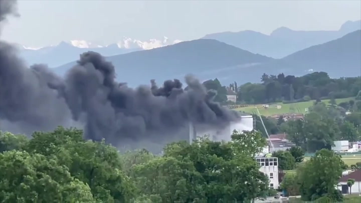 Black smoke rises from major fire at Geneva Airport