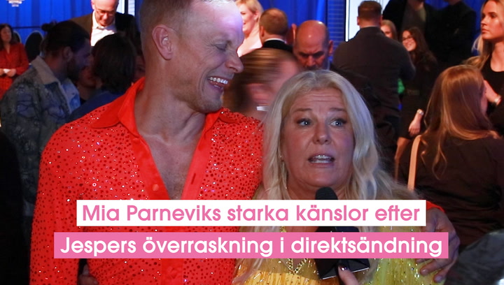 Mia Parneviks starka känslor efter Jespers överraskning i direktsändning