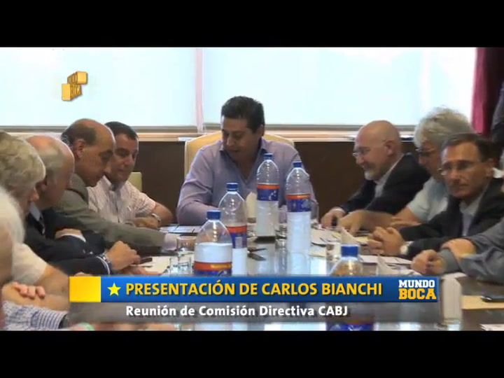 La presentación de Bianchi ante la comisión directiva (Facebook/Boca)
