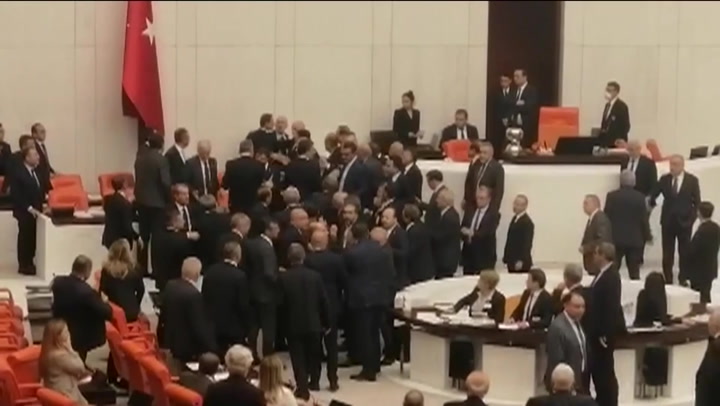 Fight breaks out in Turkish parliament, leaving opposition MP in intensive care