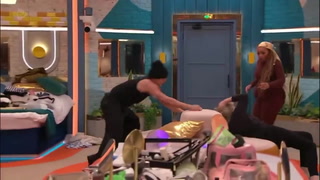 Moment Fern Britton injured by Nikita Kuzmin on Celebrity Big Brother 