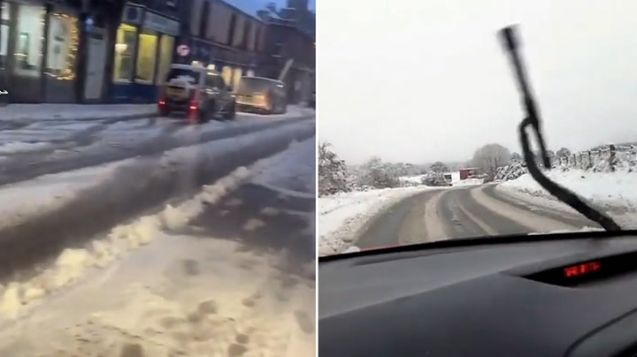 Snow blankets Scottish towns as Met Office issues two weather warnings