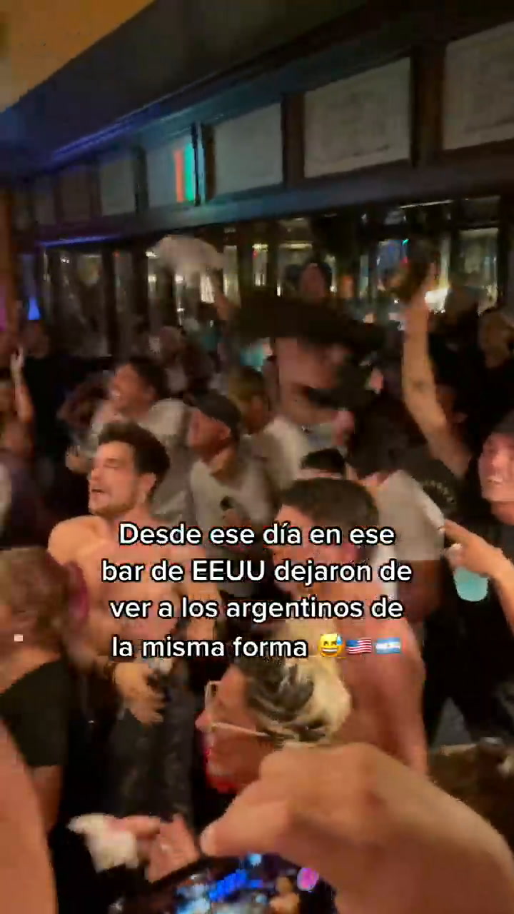 La reacción de los argentinos en un bar de Estados Unidos
