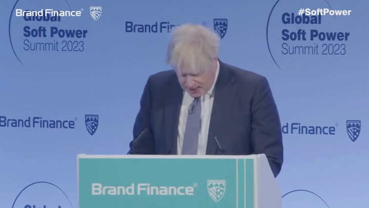 Boris Johnson sings Augustus Gloop song in defence of free speech at soft power summit