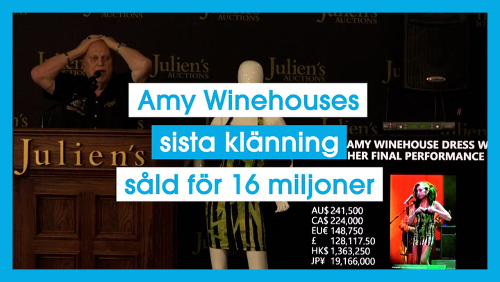 Amy Winehouses klänning såld för 1,6 miljoner