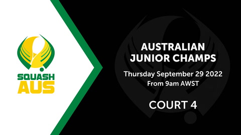 29 September - Squash Aus Junior Champs - Day 3