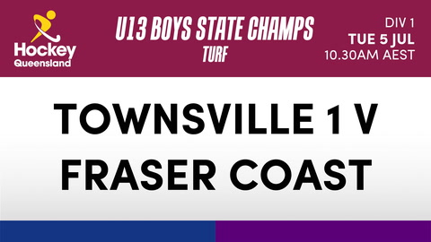 5 July - Hockey Qld U13 Boys State Champs - Day 3 - Townsville 1 V Fraser Coast