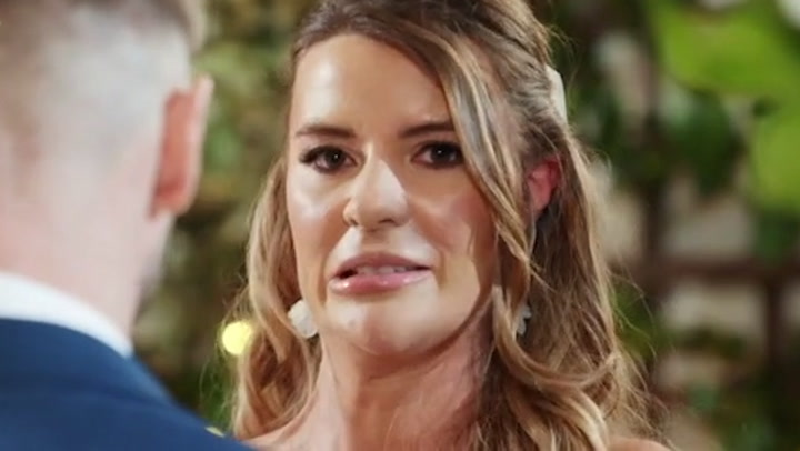 Married at First Sight bride cringes as husband says he loves her at the altar