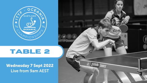 7 Sept - ITTF Oceania Table Tennis - Table 2