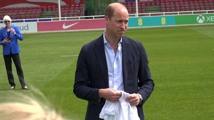Prince William tells England women’s team Princess Charlotte is ‘really good in goal’