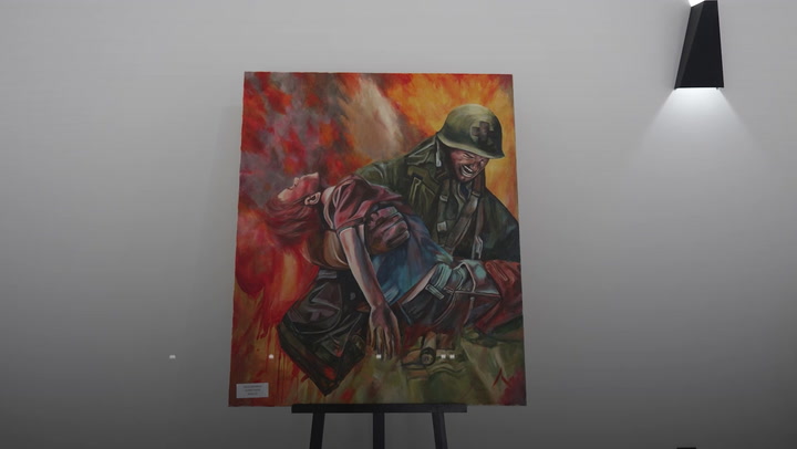 Bucha artist displays paintings depicting Russian atrocities