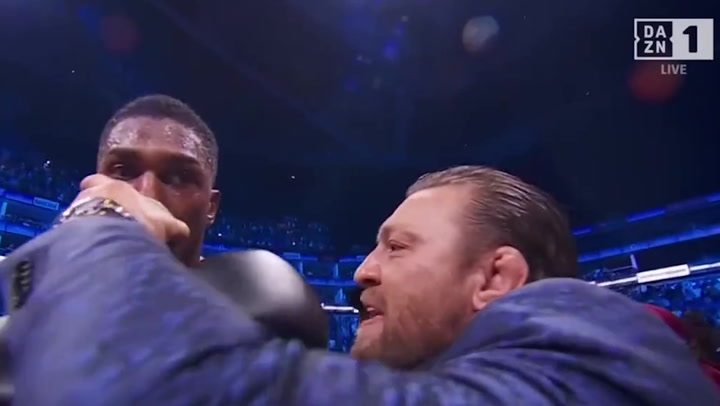Conor McGregor feeds Irish stout to Anthony Joshua Irish stout after Robert Helenius knockout