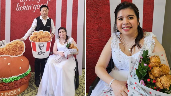 'I got married holding a fried chicken bouquet — it was a dream come true'