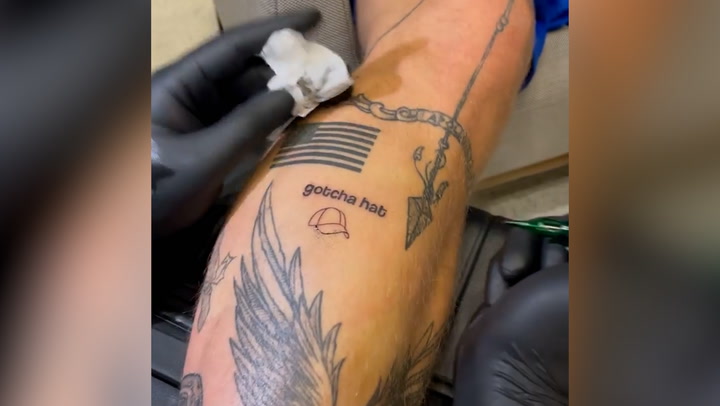 Jake Paul gets tattoo of Floyd Mayweather’s hat