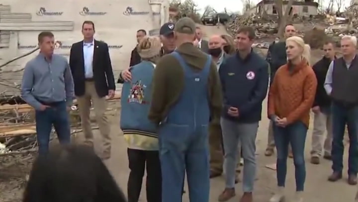 Biden comforts survivors of Kentucky tornado