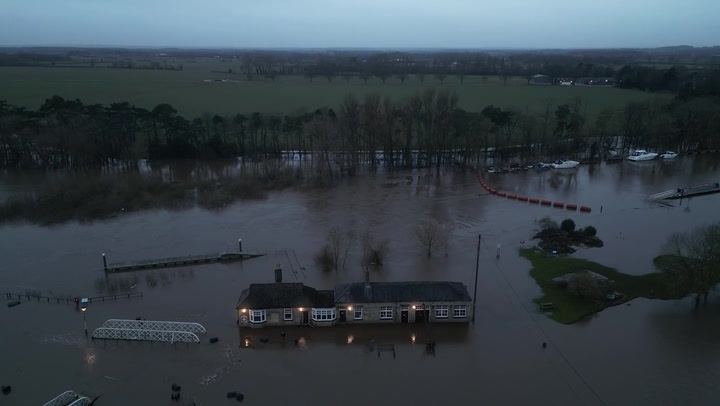 Floodwater surrounds Yorkshire houses as Storm Isha leaves at least two dead