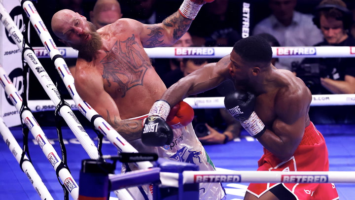 Anthony Joshua shares ringside footage of brutal Robert Helenius knockout