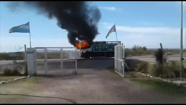 Así prendían fuego un camión - Fuente: Cámara Argentina de Distribuidores de Gas Licuado