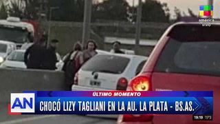 Lizy Tagliani chocó en la Autopista Buenos Aires-La PLata